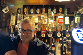Oscar winner Russell Crowe with Pat O’Connor and Tom Dore, bar manager in Charlie St George's, Limerick, earlier this year