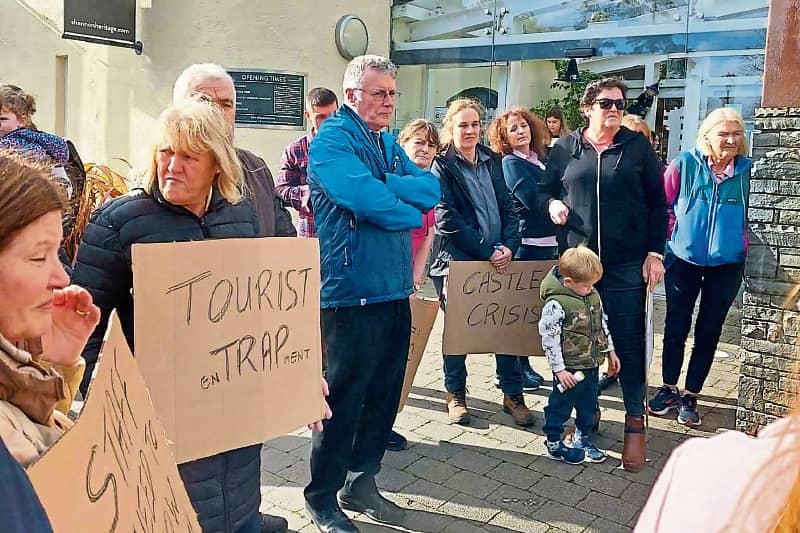 Staff employed at Bunratty Castle staged a demonstration outside the premises