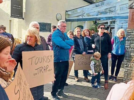 Staff employed at Bunratty Castle staged a demonstration outside the premises