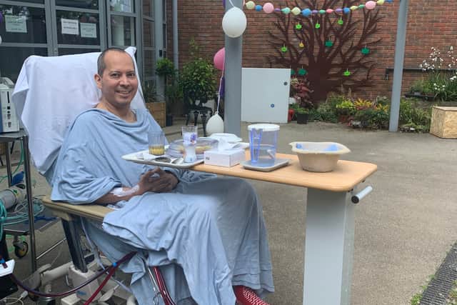 “He received his transplant and was rehabilitated to return home a couple of months after his operation. He is now flourishing and is able to spend time with his wife and son, less than a year on from acquiring a life-threatening illness.