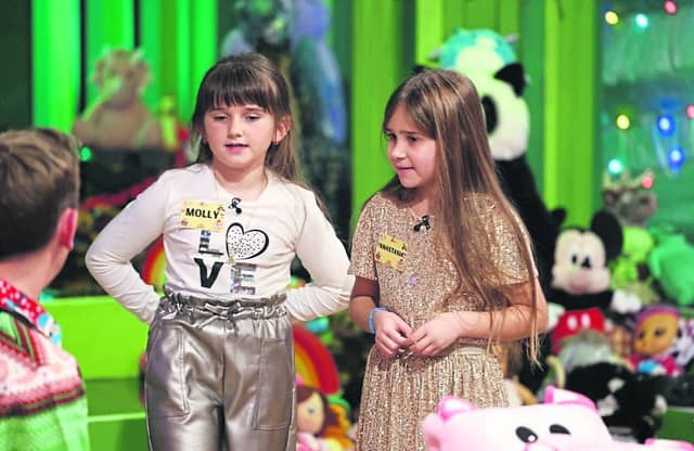 Molly and Anastasia on the Late Late Toy Show | PICTURE COURTESY OF RTÉ