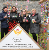 Members of the Ukrainian community and volunteer star weavers Mykhailo Kuryk and Tanya Antonenko, with Siobhan McQuillan, Amber’s One Million Stars project and Paula Harte, Kilkenny Volunteer Centre