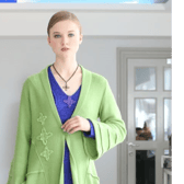 Green has made a big comeback this season and this Caroline Mitchell textured coat in acid green is a winter delight!