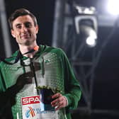 ark English of Ireland with his bronze medal after finishing third in the Men's 800m final. Photo: David Fitzgerald/Sportsfile