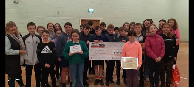 Maya Coffey pictured with her presentation at Johnswell Youth Club