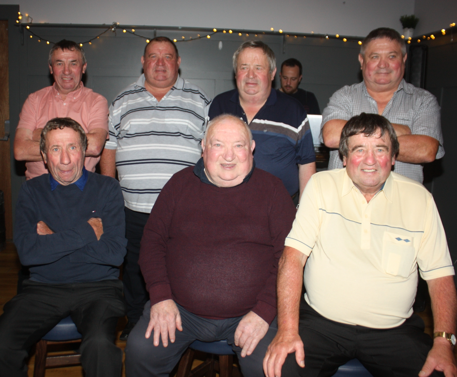The seven Cormack brothers from Rosgreen were also present at the Sean Treacy’s reunion evening in Cashel. Back row, from left, Paul, Michael, Pat and Eamon. Front, from left, Jim, Tom and John.