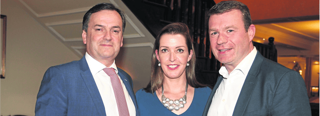 Vicky Phelan at a talk in Nenagh in 2018 on her campaign and health issues, with Deputy Alan Kelly, and Eugene Hogan Photo: Bridget Delaney