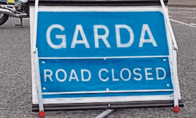 Road closures are in place following the van fire