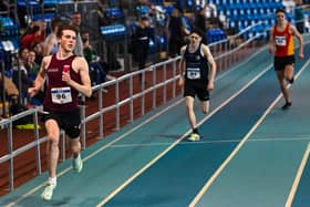 Fintan Dewhirst of St Columbas Comp Glenties on his way to winning the 200m. Photo: Sam Barnes/Sportsfile