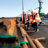Jim Meade, Chief Executive of Iarnród Éireann at Foynes Port with Pat Keating, Chief Executive of Shannon Foynes Port Company | PICTURE: Liam Burke