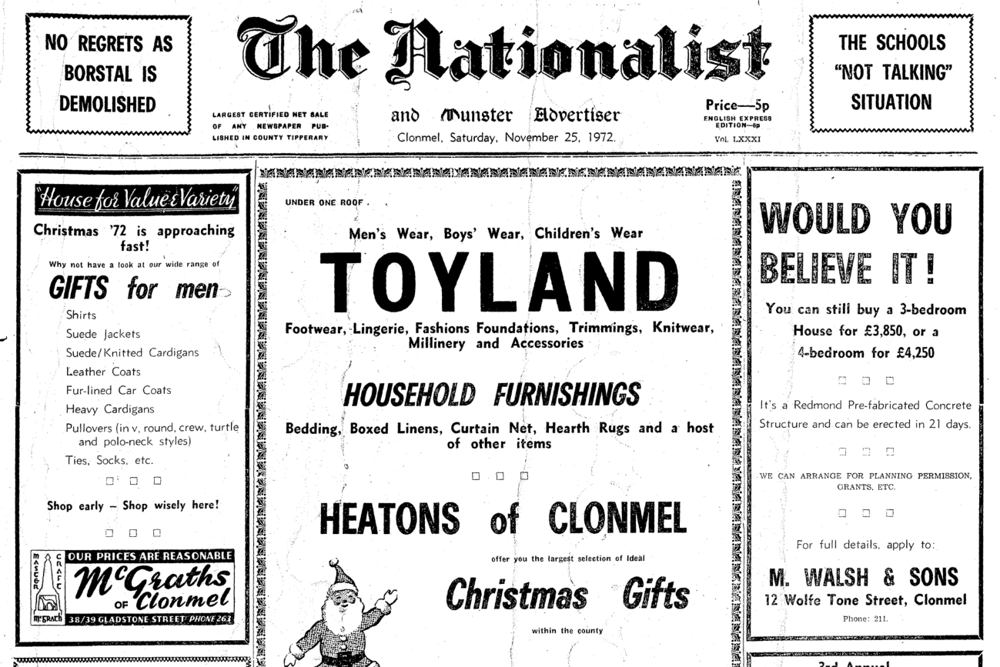 The front page of The Nationalist from November 25, 1972 - exactly 50 years ago now.