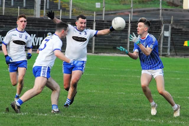 A dominant St Mary's quickly added points from Andrew &amp; Brian McKenna, Andrew from a free and Brian from a very tight angle as they went two clear. They could have killed the game off but Robbie Lowe saw a good shot dip and come off the crossbar and hit another free wide.