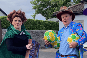 Evelyn and Conor the Entertainer at last year’s Halloween Festival in Burncourt. They will be back on Sunday next