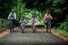 Pictured on Limerick Greenway is local Limerick family, Ed and Ciara Ruttle, with their two daughters Sienna and Aoisha. | PICTURE: Brian Arthur