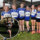 Finn Valley AC's under-14s who won gold and bronze medals and (inset) Nakita Burke.