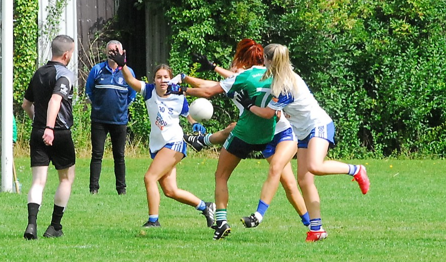 Mohill's Charlene Tyrell in action against St Mary's in the Gotham Dry Wall LGFA Intermediate Championship in the first round - the two teams meet again in Saturday's Final Picture: Willie Donnellan