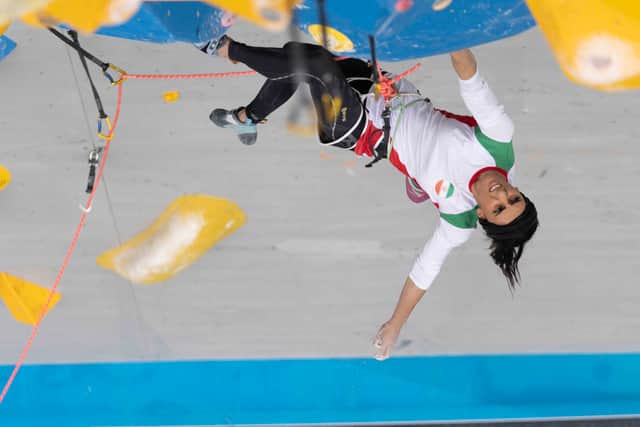 The post also claimed that she was rushed at the competition although video of the event in Seoul showed her relaxed before she reached the climbing wall. The post described her as “unintentionally” not wearing her hijab.