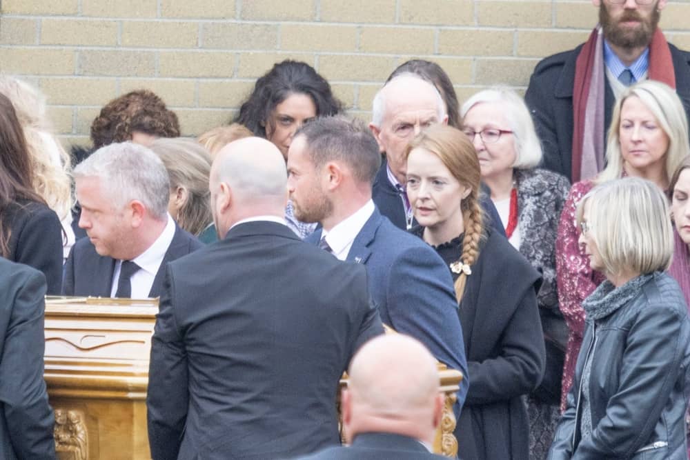 The coffin of Creeslough explosion victim James O’Flaherty being carried into St Mary’s Chapel in Derrybeg on Wednesday morning