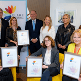 Several of the business owners pictured at the event