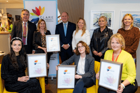 Several of the business owners pictured at the event