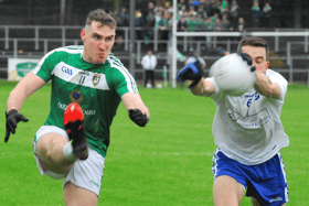 St Mary's Nicholas McWeeney blocks the shot of Mohiil's Keith Beirne Picture: WIllie Donnellan