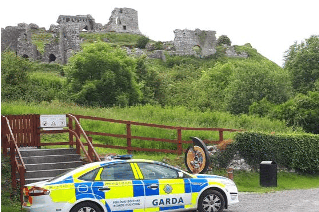 Gardaí on duty at the Rock of Dunamase
