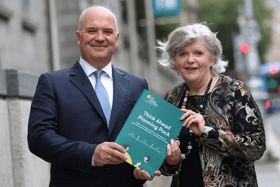 Dr. Tony Holohan and Jean Callanan, Irish Hospice Foundation Chairperson, at the launch of Think Ahead Planning Pack