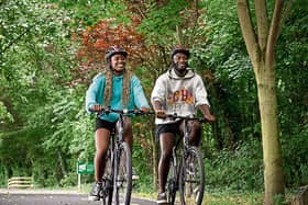 Siblings Efua and Kwame Ware enjoying a day out cycling on Limerick Greenway | PICTURE: Don Moloney