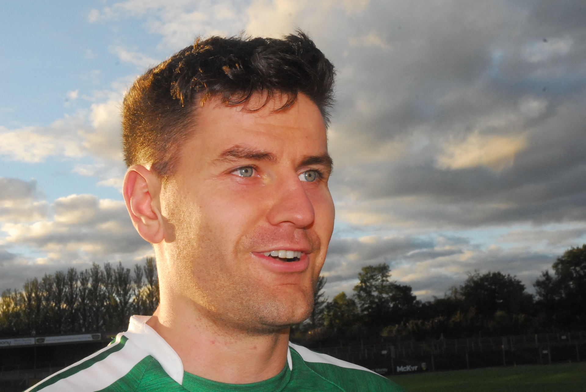 Mohill Domhnaill Flynn chats after their quarter-final win over Ballinamore Picture: Willie Donnellan