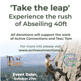 Sponsored abseil  event at Ballykeefe Quarry for Teac Tom and Active Connections