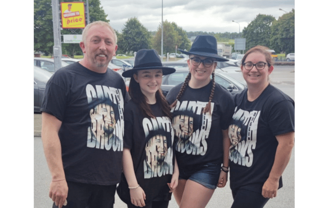 Michael and his wife Eimear along with their daughters Abbie and Erin Dawson off to the concert