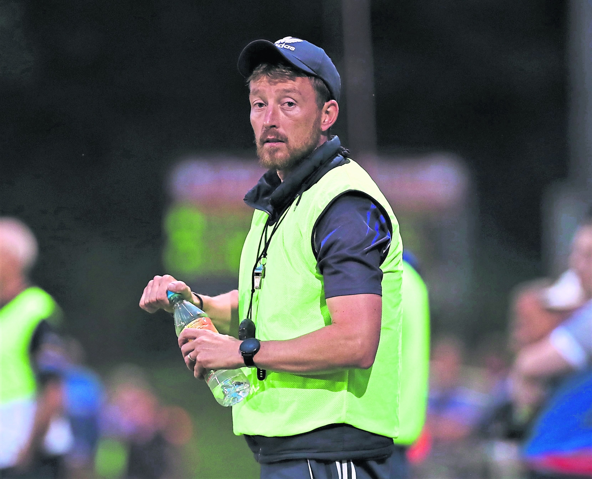 Rathcline coach Enda Lyons from Carrigallen, Co Leitrim pictured durng the course of the SFC clash against Carrickedmond on Friday night last Photo: Syl Healy