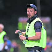 Rathcline coach Enda Lyons from Carrigallen, Co Leitrim pictured durng the course of the SFC clash against Carrickedmond on Friday night last Photo: Syl Healy