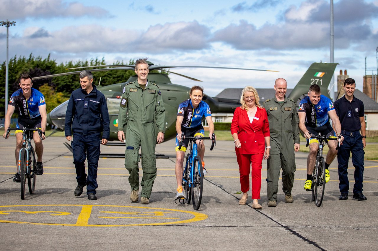 Irish Air Corps 750KM cancer charity cycle visits Manorhamilton