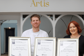 Award winning chef Phelim O'Hagan is pictured with his partner and restaurant manager Serina Macari
