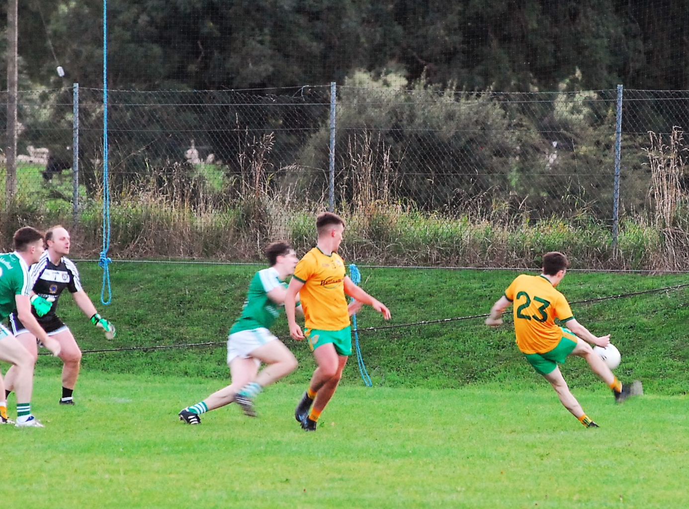 Tom Prior scores Ballinamore's injury time winner against Mohill Picture: Willie Donnellan