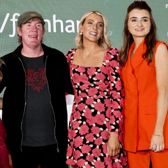 TG4 Presenters, Grainne Seoige, Caithlín Nic Aoidh, Hector, Niamh Ní Chróinín and myself at Tg4's Autumn Launch at the Guinness Storehouse