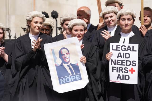 According to MoJ figures, more than 6,000 court hearings have been disrupted as a result of the dispute over conditions and Government-set fees for legal aid advocacy work.