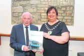 Editor Tommy Moran with Cathaoirleach of Leitrim County Council Ita Reynolds Flynn