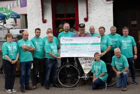 Clonaslee High Nelly Club members were delighted to welcome Temple Street Community Engagement Administrator Laura Hill to Hickey's Pub for the official presentation of a cheque for €20,275 recently.