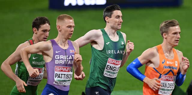 Mark English on his way to a place in the European 800m final.