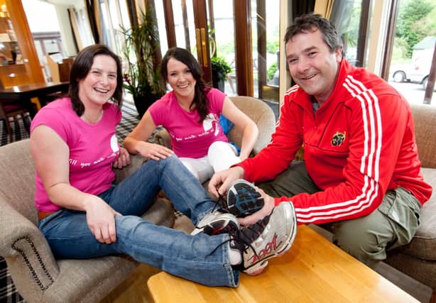 The late, great Anthony Foley with his sisters Orla and Rosie