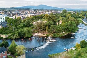 An aerial view of Clonmel's 'green lung,' Suir Island