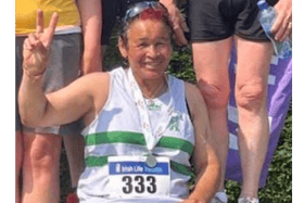 Hazel Galloway won gold in the 100 and 200 metres races