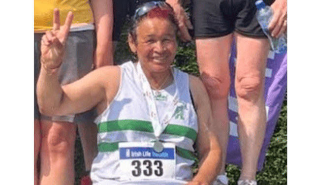 Hazel Galloway won gold in the 100 and 200 metres races