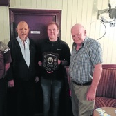 L/R:  Michael Fennell (Chairman), Myles McMorrow (President),  Sean McCormack ( Limekiln Winner), Eamonn Butler (Limekiln Sponsor)