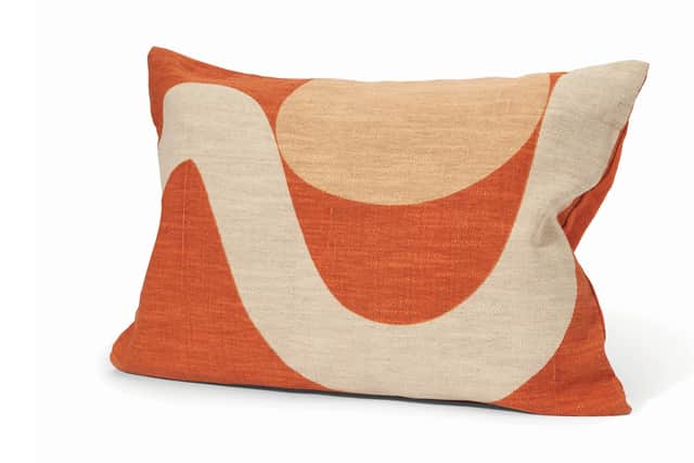 6. Asa Linen Blend Cushion – Copper Orange, £32, MADE.com