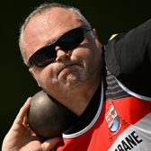 Damian Crawford of Lifford-Strabane AC in action in Tullamore.  Photo: Sportsfile