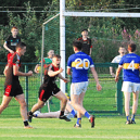 Oisin McLoughlin turns in celebration after scoring Fenagh St Caillins second goal against Aughawillan Picture: Willie Donnellan
