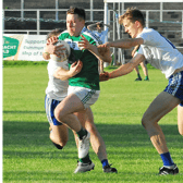 Alan McLoughlin bursts through a challenge Picture: Willie Donnellan